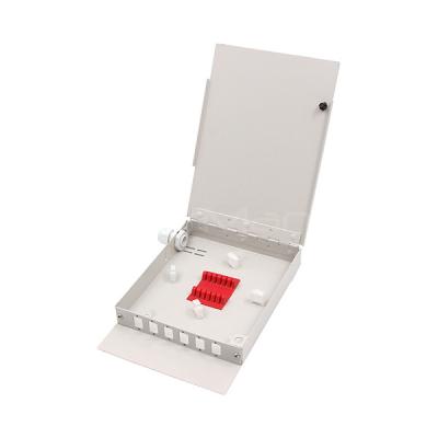 China 6 Core 6 Port Fiber Termination Box Wall Mount  SC Simplex Type Metal Housing for sale