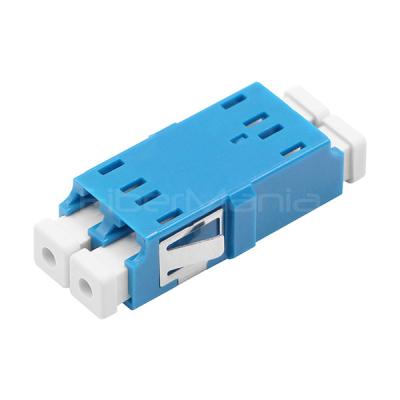 China LC To LC Duplex OS2 Single Mode Plastic Fiber Optic Adapter Without Flange for sale