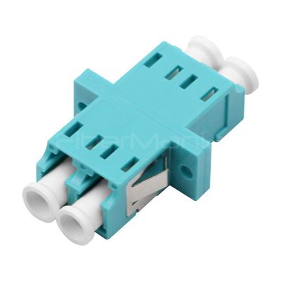 China OM3 Multimode Duplex Fiber Optic Adapters , Aqua LC To LC Fiber Coupler for sale