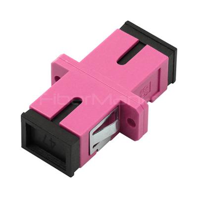 China Violet SC UPC To SC UPC Fiber Optic Adapters Simplex OM4 Multimode Fiber Coupler for sale