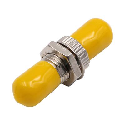 China ST To ST Single Mode Simplex Metal Fiber Optic Adapter/Coupler With Yellow Cap for sale