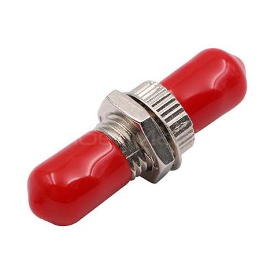 China ST To ST Multimode Simplex Metal Fiber Optic Adapter/Coupler With Red Cap for sale