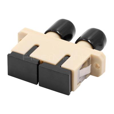 China SC Female to ST Female Multimode Duplex Plastic Fiber Optic Adapter – Beige for sale