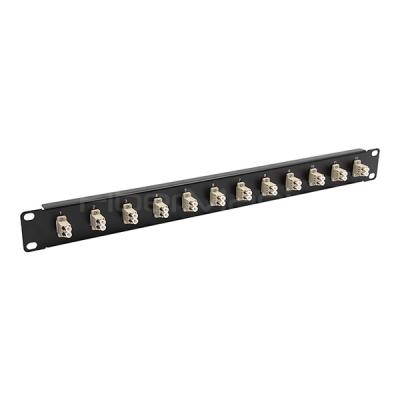 China 1U 19 Inch LC Adapter Panel 12 Port LC Fiber Patch Panel Single Mode Or Multimode Adapter for sale