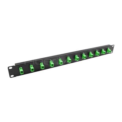 China 19 Inch 1U Fiber Optic Patch Panel 12 Port With SC Simplex Single Mode / Multimode Adapter for sale