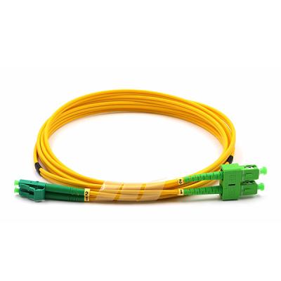 China LC APC To SC APC Duplex 9/125 OS2 Single Mode LSZH Armored Patch Cable 3.0mm for sale