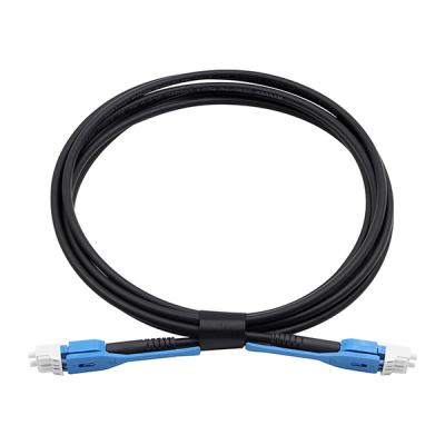 China LC UPC Fiber Patch Cable , LSZH Single Mode OS2 Fiber Cable 4.8mm Black for sale