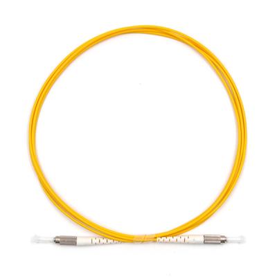 China Indoor DIN UPC To DIN UPC Simplex Fiber Optic Cable Single Mode OS2 OFNR 2.0mm Yellow for sale