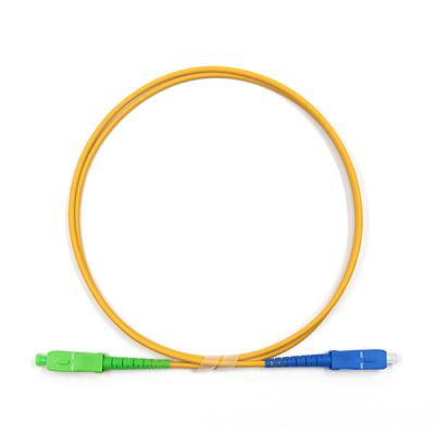 China SC UPC To SC APC Patch Cable Simplex Single Mode Fiber Optic Cable OS2 LSZH 3.0mm for sale