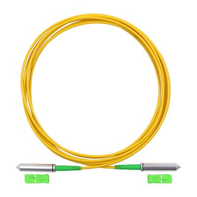 China Pullable SC APC To SC APC Patch Cable Simplex Single Mode OS2 OFNR 3.0mm Yellow for sale