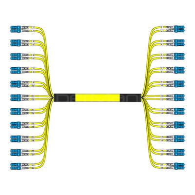 중국 LC에서 LC 24 스트랜드 싱글 모드 9/125 OFNR 브레이크오웃 케이블 3.0mm 노란색 판매용