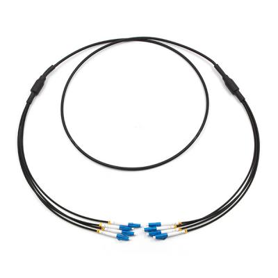 China LC To LC 4 Strand Single Mode 9/125 LSZH Breakout Cable 3.0mm Black for sale