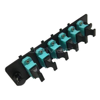 China 6 Ports MPO Adapter Panel Loaded with 6 MPO OM3 Multimode Adapter for sale