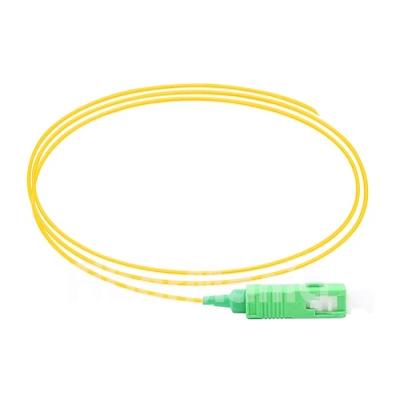 China SC/APC 0.9mm Simplex Single Mode Fiber Optic Pigtail Yellow Jacket for sale