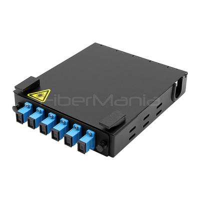 China Wall Mount Fiber Enclosure With Splicing Module and 6 Ported SC/UPC LGX Adapter Panel for sale