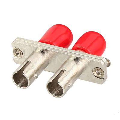 China ST To ST Multimode Duplex Metal Fiber Optic Adapter With Red Cap for sale