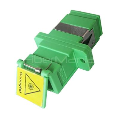 China SC APC To SC APC Single Mode Simplex Plastic Fiber Optic Adapter with Dust Shutter for sale