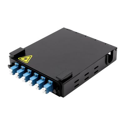 China Wall Mount Fiber Enclosure With Splicing Module and 6 Ported LC/UPC LGX Adapter Panel for sale