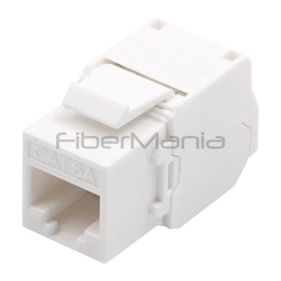 China CAT.6A UTP Keystone Jack 180 graden Witte kleur Ethernet modulaire jack Te koop