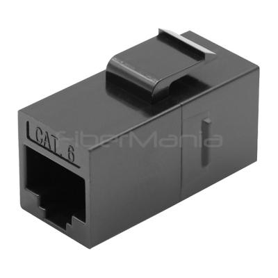 China Cat6 Rj45 Inline Keystone Coupler Unshielded Slim Type Black ABS PC Housing Material for sale