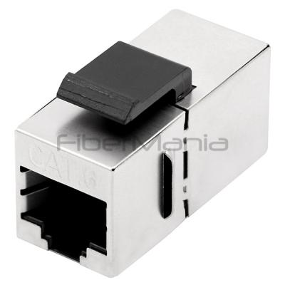 China Data Center Shielded Cat6 Coupler RJ45-RJ45 STP Inline Coupler Silver Housing for sale