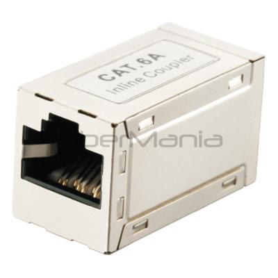 China RJ45 Female Connector CAT.6A STP RJ45-RJ45 Shielded Inline Coupler Ethernet Cable Extender for 1000Base-T Data Rate Support for sale