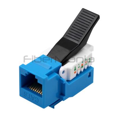 China UL Listed CAT.6 UTP Toolless Keystone Jack Blue Wiring Modular Jacks for sale