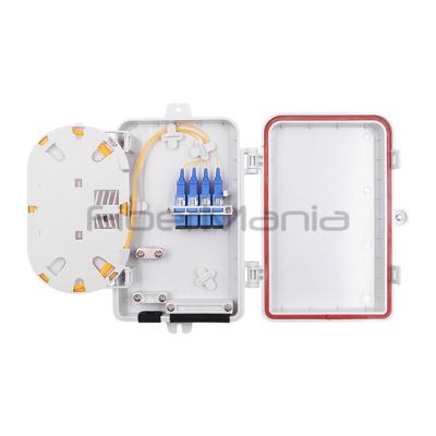 China Full Loaded 4 Port SC Simplex Type Plastic Housing Fiber Optic Termination Box for sale