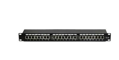 China 19” 1U CAT.6 FTP Copper Patch Panel 24 Port Dual IDC, Black Color for sale