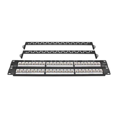 China 2U 48 Port Cat6 UTP Network Patch Panel 10G Support UL Listed For 19