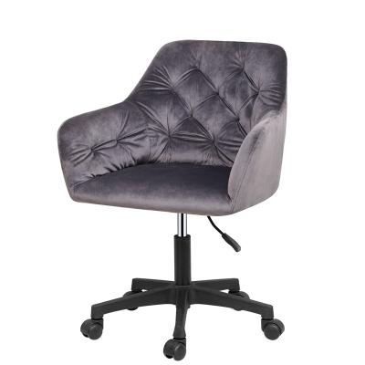 China Home Office Adjustable (Height) Swivel Movable Adjustable Legs Ergonomic Comfortable Velvet Fabric Chair With Wheel for sale