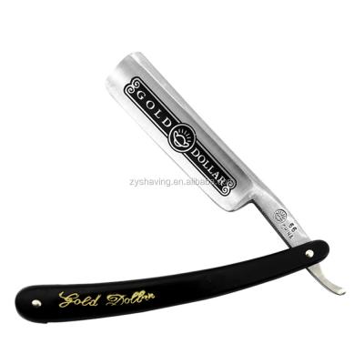 China Single Blade ZY Gold Dollar 66 Throat Folding Single Cut Blade Barber Shaving Straight Razor for sale