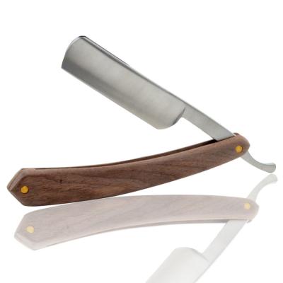 China Single Blade Wood Handle Cut Throat Folding Straight Razor Barber Knife for sale