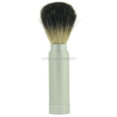 China Removable Shaving Brush ZY Hair Shaving Brush Travel Portable Aluminum Badger Metal Handle for sale