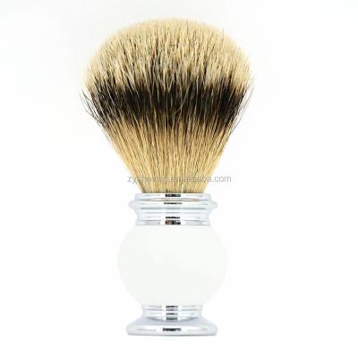 China Pure Hair Barber Shaving Brush Wet Shaving Brush Men Silvertip Badger Hair ZY for sale