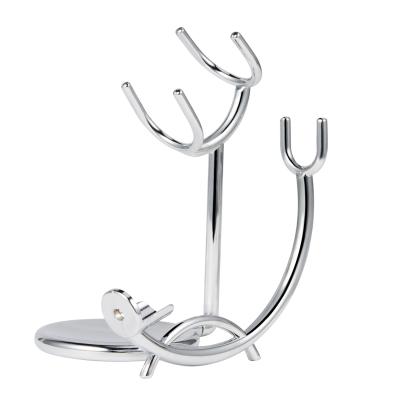 China Shaving razor stand customized LOGO zinc alloy shaving stand, suitable for men's razor and brush display stand for sale