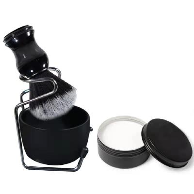 China Durable Promotional Men's Cleaning Tools Nylon Shaving Brush + Stainless Steel Shaving Holder + Black Soap Basin Shaving for sale