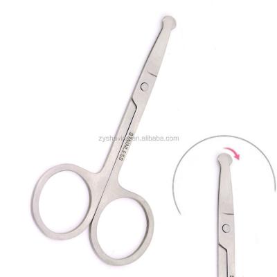 China OEM Stainless Steel Barber Salon Tool Ear Nose Hair Remover Scissors ZY Ear Nose Hair Remover Scissors for sale