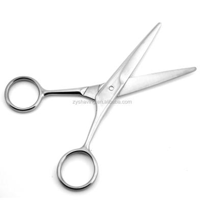 China ZY 4 Chrome Stainless Steel Silver 4.5 Inch Tip Scissors Makeup Tool Scissors Round Hair Mustache Scissors Beard Trimmer for Men and Women for sale