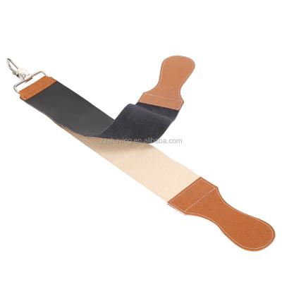 China Leather + Canvas ZY Leather Canvas 2 Layers Sharpener Leather Straight Razor Sharpening Knife Leather for sale