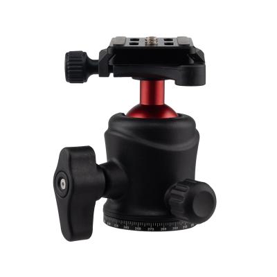 China High Quality Aluminum Alloy Camera Tripod Ball Head With Quick Release Plate 1/4