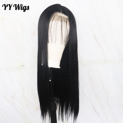 China Futura Wig 13x6inch Silky Straight Black Deep Part Heat Resistant Synthetic Lace Front Wigs For Black Women Hair 13x6inch for sale