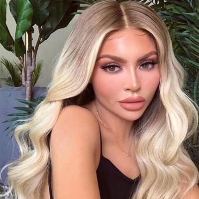 China Full BODY WAVE 1B Wig Blonde Lace Wig Ombre Human Hair With Baby Hair For Black Women for sale