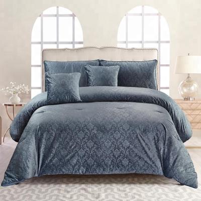 China CLASSIC Luxury Jacquard Bedspread Embossed Velvet Comforter Sets for sale