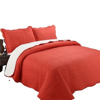 China Chile Home Style Cheap Solid Microfiber With Sherpa Ultrasonic Reverse Quilt for sale