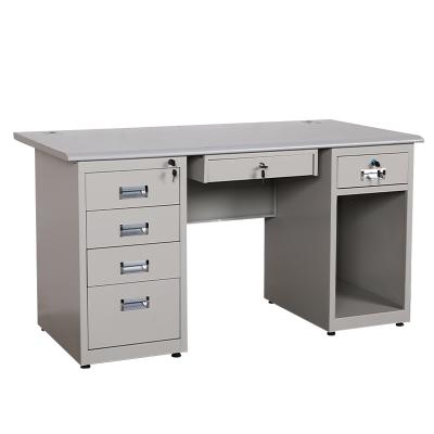 China (Size) HUIYANG Classic Design Adjustable Structure Computer Table With Gray Steel Table Metal Lock Distressed Computer Desk For Workplace for sale