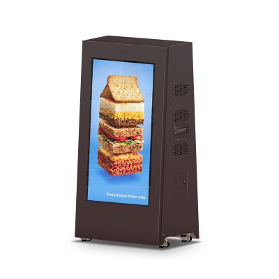 China Outdoor Moving Floor Standing 43 Inch Android VCR Kiosk LCD Advertising Screen With Battery for sale