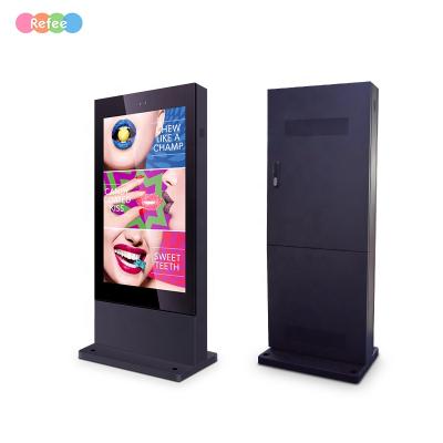 China Refee Outdoor Floor Stand Digital Signage 43 49 55 65 Inch Advertising Touch Screen Outdoor LCD Totem for sale