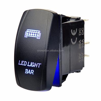 China ABS Led Optical Guide DecoStain LED Backlit Car Boat 5 Pin ON-OFF Guide, DC 12V Rocker Switch for sale