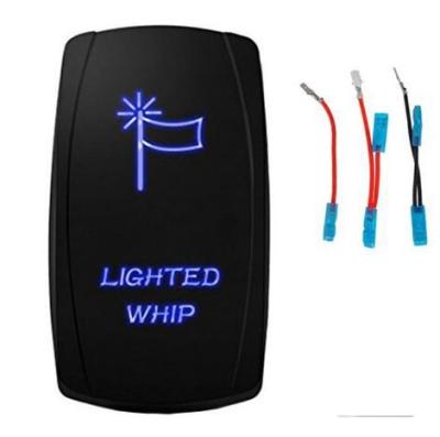 China ABS XTC Power Products LED Rocker Switch Actuator Blue Body Whip Flag Lights for sale